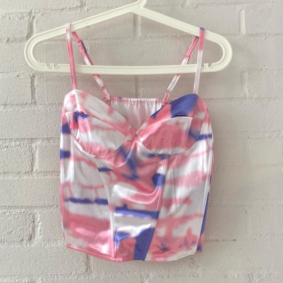 Bustier corset top with purple and pink tie dye - Picture 2 of 2
